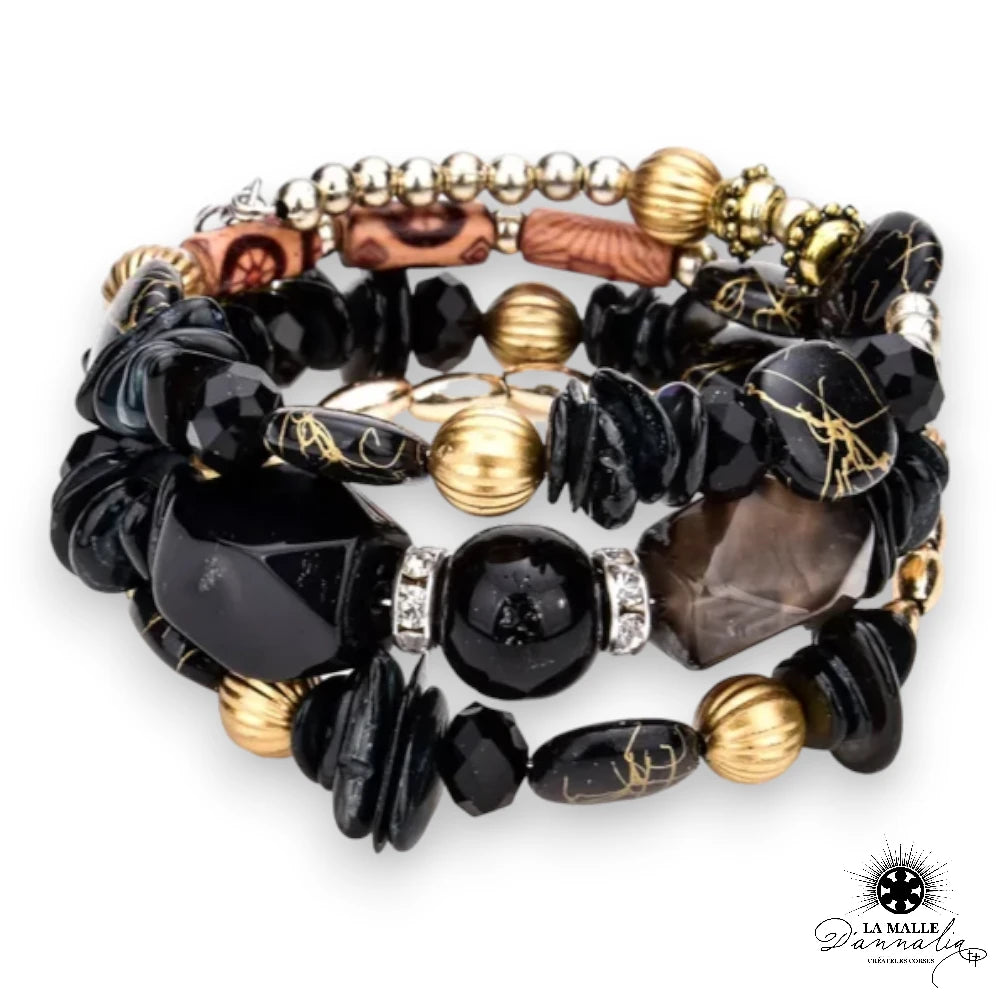 Bracelet fantaisie avec perles rouges