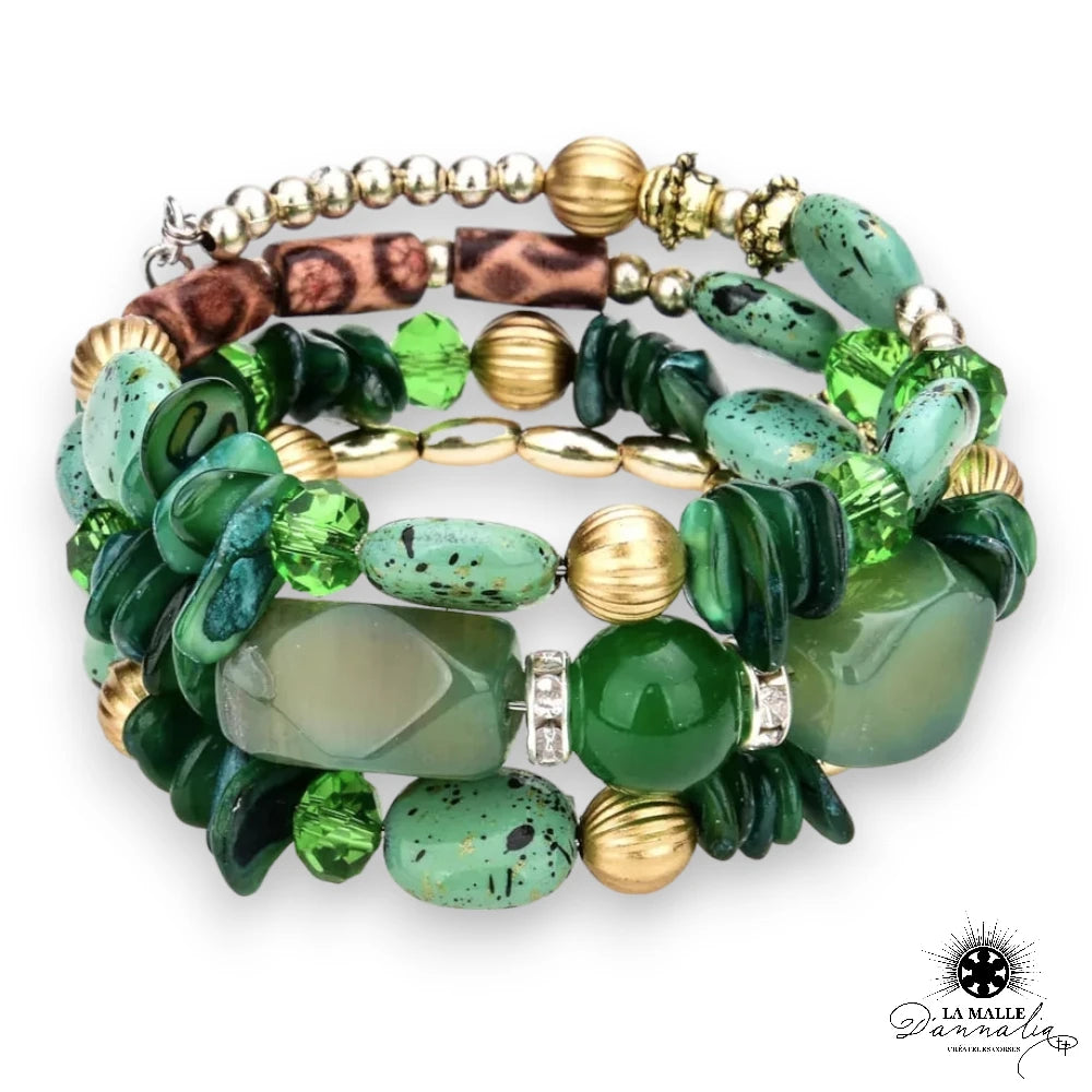 Bracelet fantaisie avec perles rouges