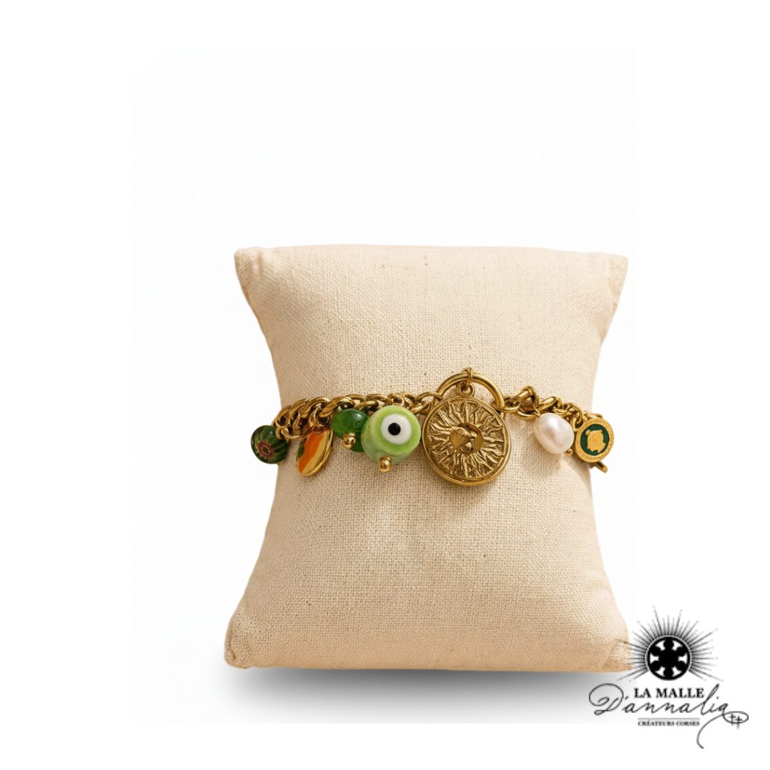 Bracelet Douille & Œil Protection — Charm Talisman Corse 4 Coloris