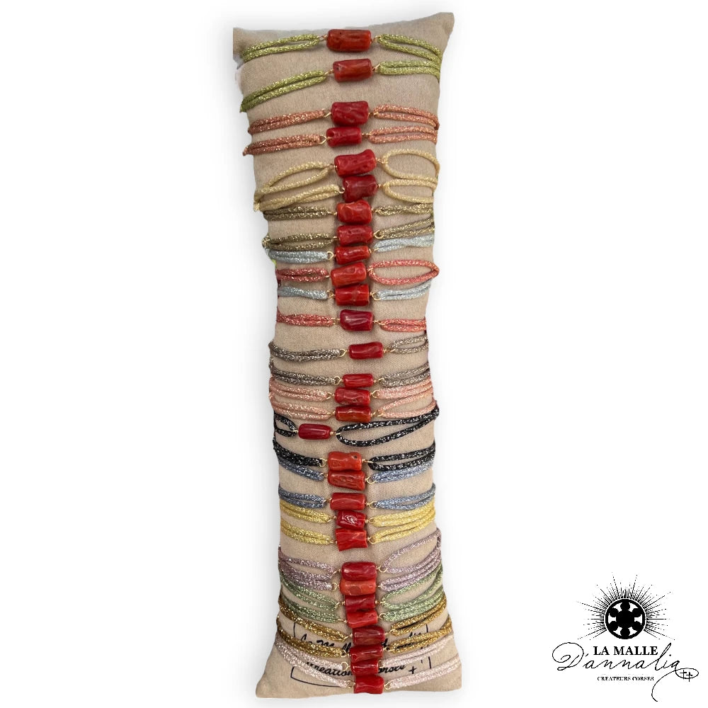 bracelet corail cordon paillete lamalledannalia