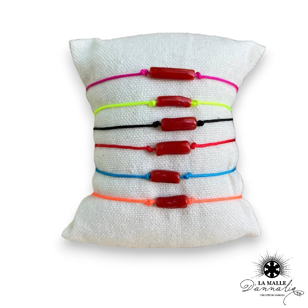 bracelet corail tube fil createur corse lamalledannalia