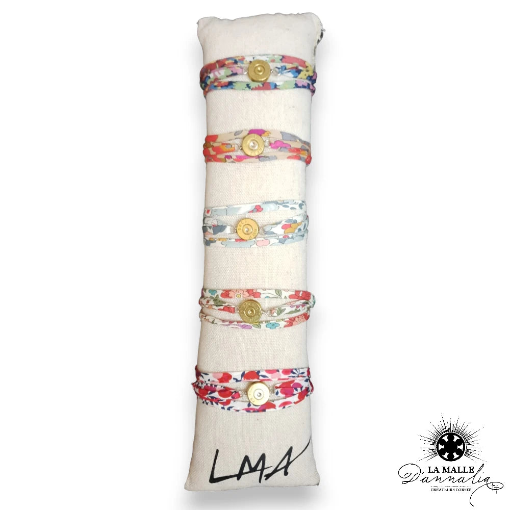 bracelet cordon liberty colore douille fait main createur corse lamalledannalia