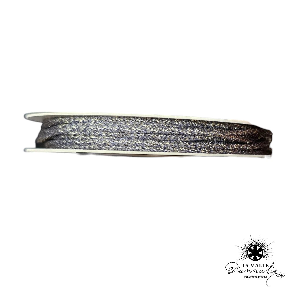 Bracelet cordon pailleté avec un oeil de sainte lucie de méditerranée cordon lurex femme
