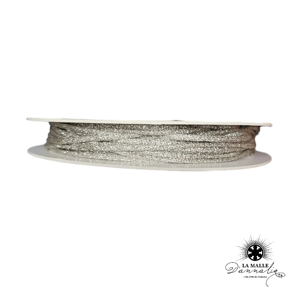 Bracelet cordon pailleté avec un oeil de sainte lucie de méditerranée cordon lurex femme