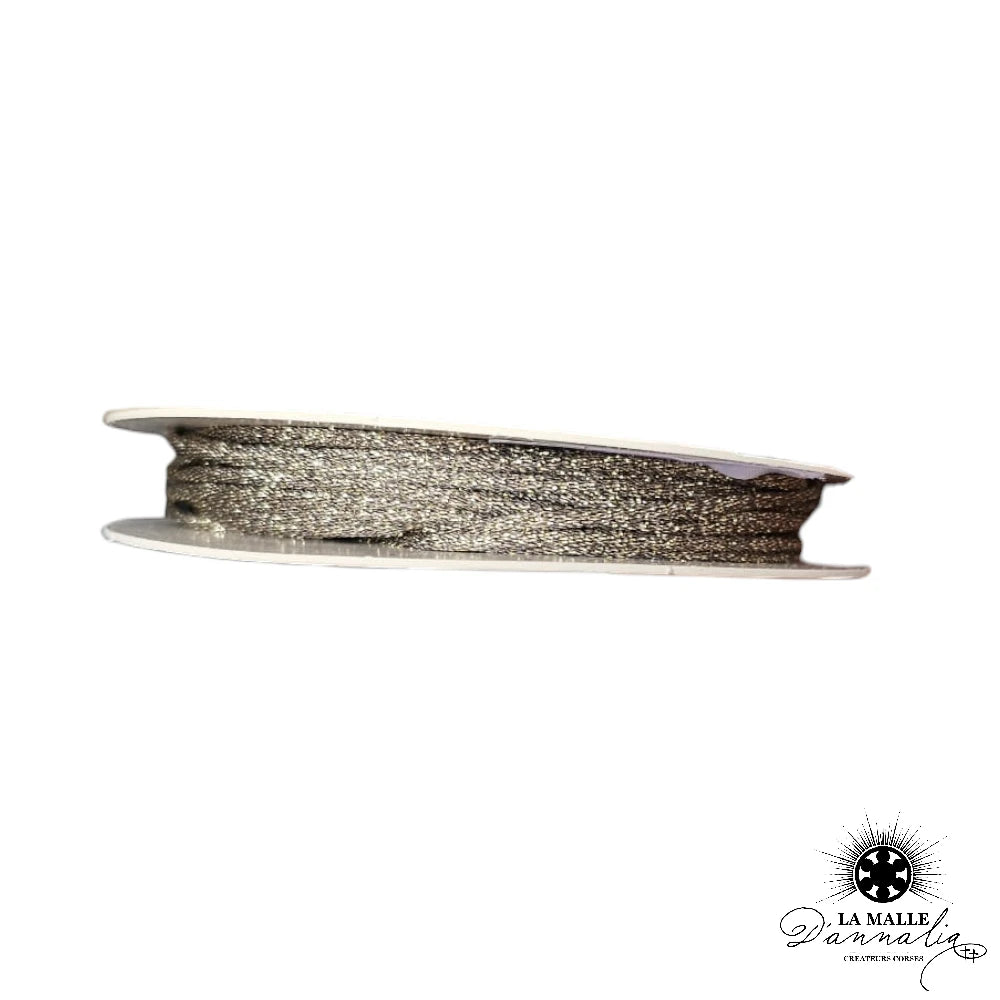 Bracelet cordon pailleté avec un oeil de sainte lucie de méditerranée cordon lurex femme