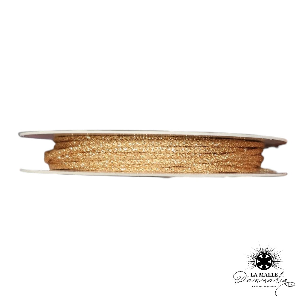 Bracelet cordon pailleté avec un oeil de sainte lucie de méditerranée cordon lurex femme