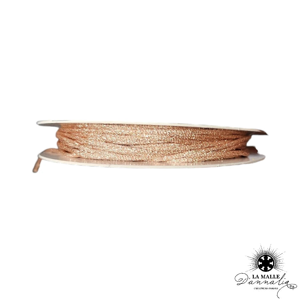 Bracelet cordon pailleté avec un cœur corail méditerranée cordon lurex femme