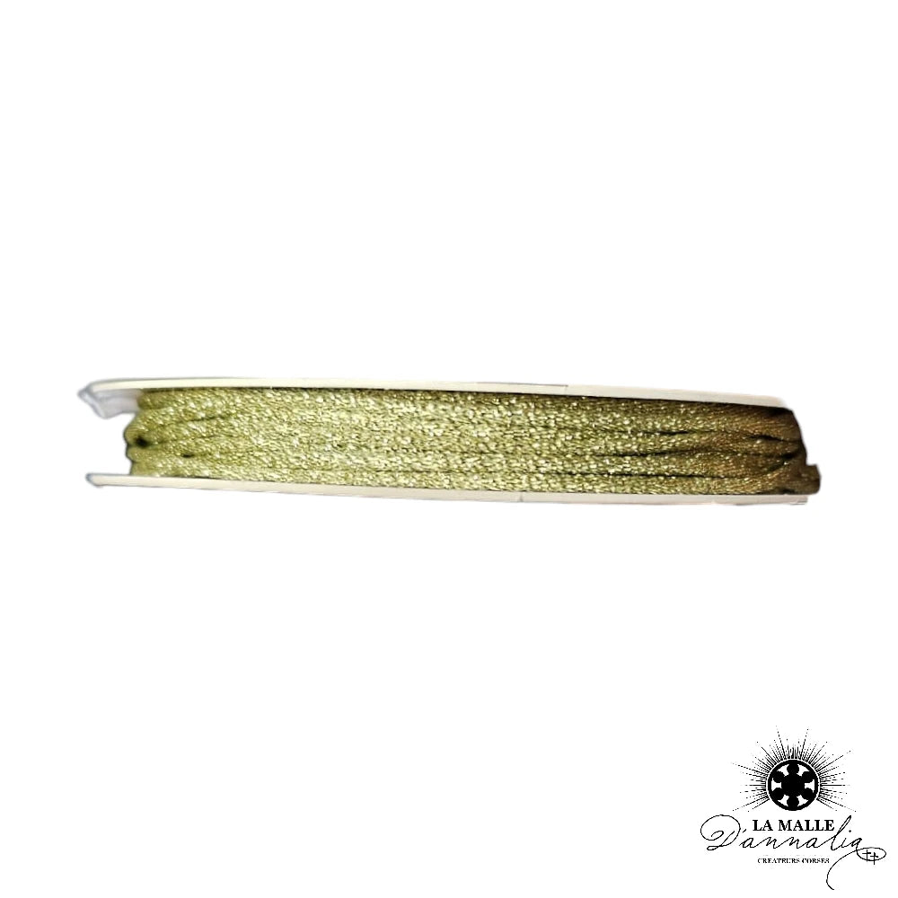 Bracelet cordon pailleté avec un oeil de sainte lucie de méditerranée cordon lurex femme