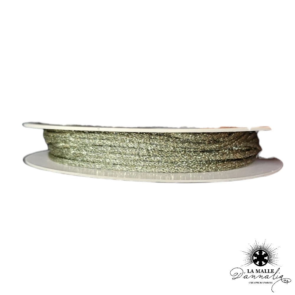 Bracelet cordon pailleté avec un oeil de sainte lucie de méditerranée cordon lurex femme