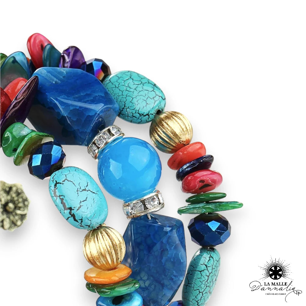 Bracelet fantaisie avec perles rouges