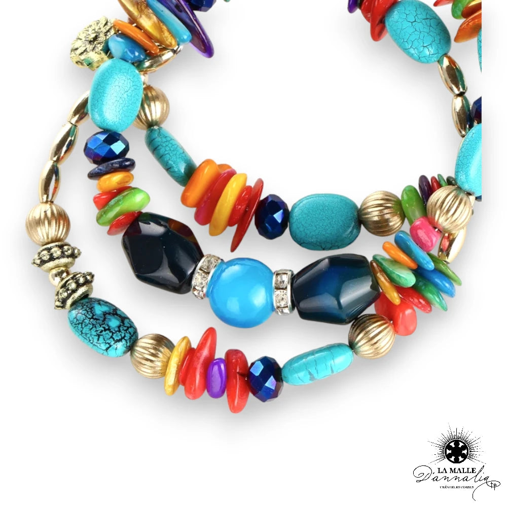 Bracelet fantaisie avec perles rouges