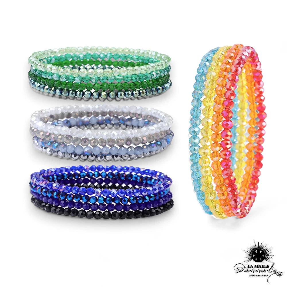 Bracelet perle crystal transparente montage elastique