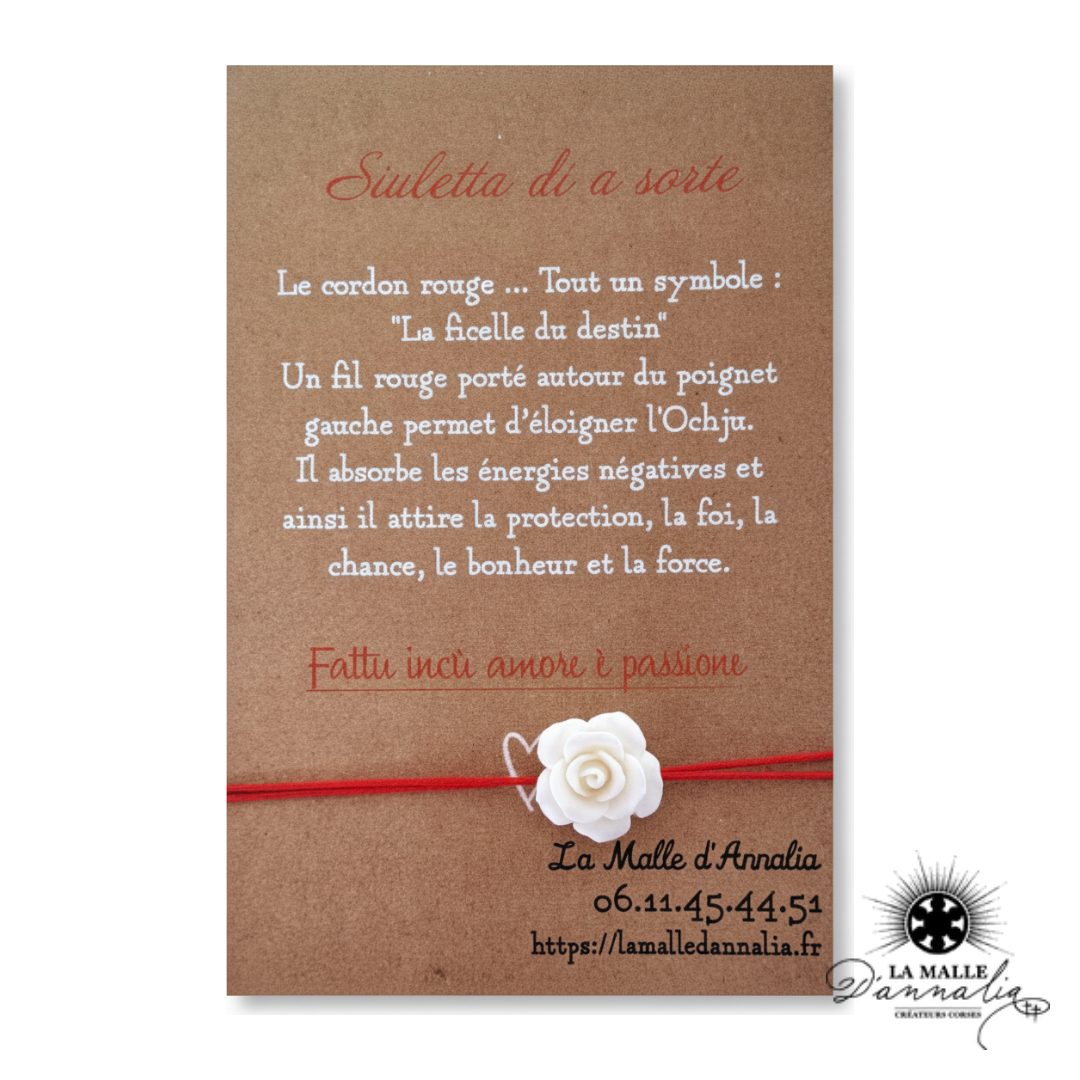 Bracelet Fil Rouge & Rose — Porte-Bonheur Corse Fait Main Bastia