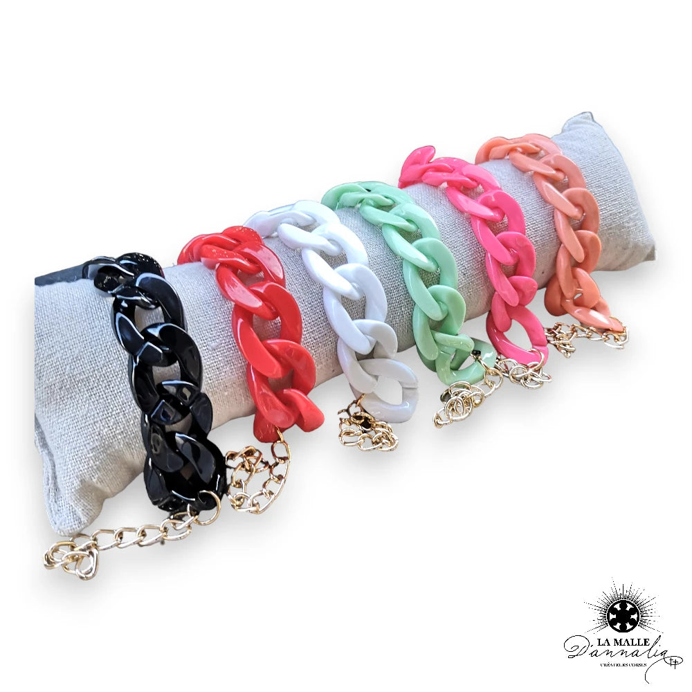 bracelet grosse maille raisine lamalledannalia