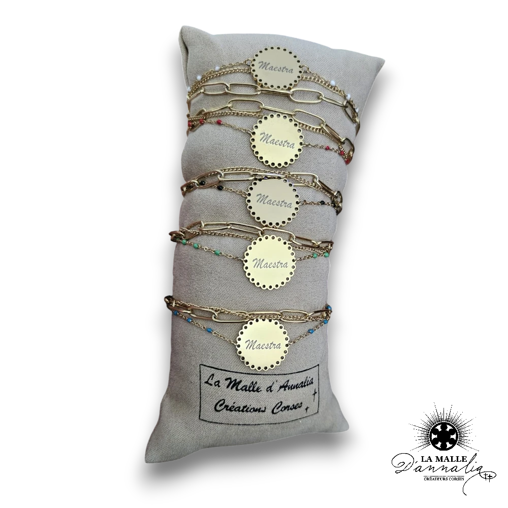 bracelet maestra acier inoxydable couleur lamalledannalia