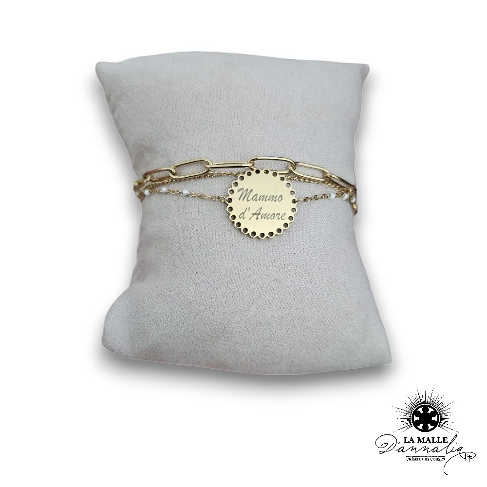 bracelet mammo amore acier inoxydable blanc lamalledannalia