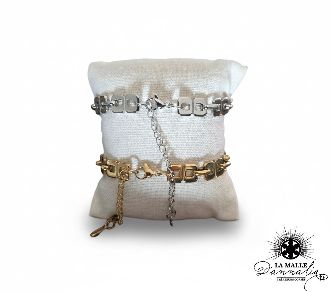bracelet-metal-argent-or-maillons-carres-coussin-beige-la-malle-dannalia-bijouterie-accessoire