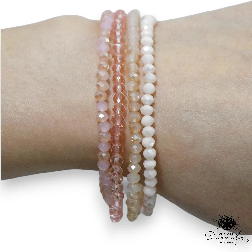bijoux elastique bracelet perle crystal clair lamalledannalia
