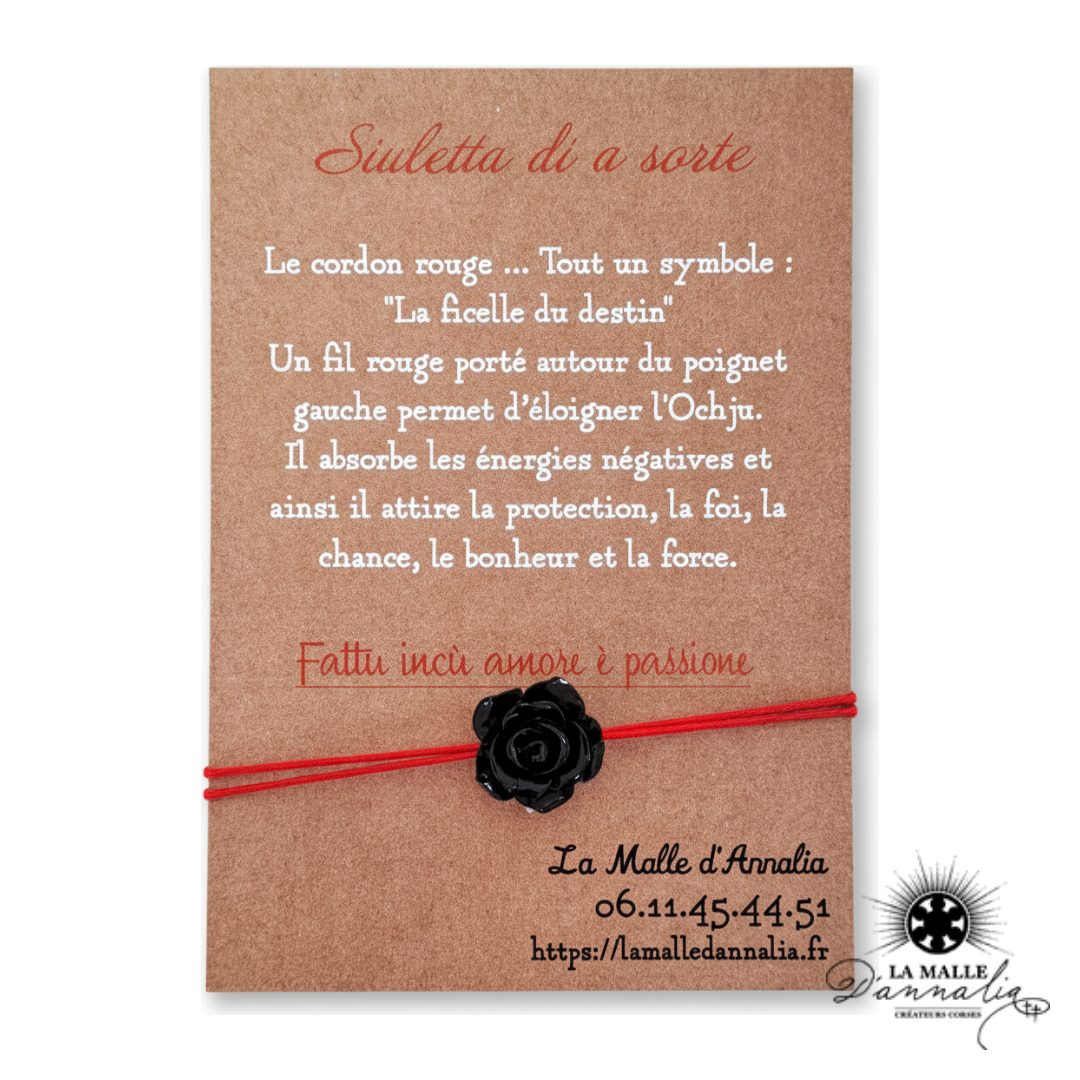 Bracelet Fil Rouge & Rose — Porte-Bonheur Corse Fait Main Bastia