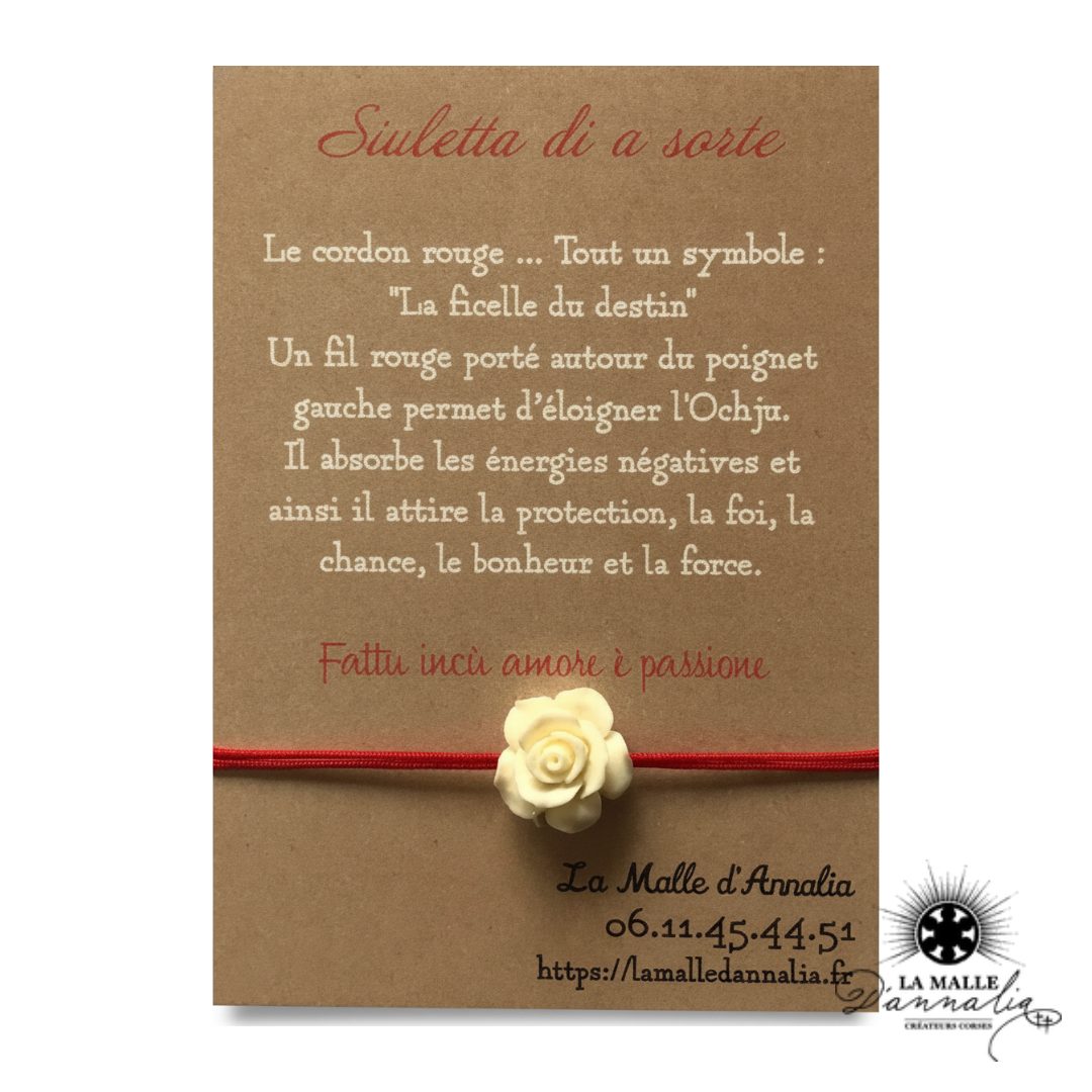 Bracelet Fil Rouge & Rose — Porte-Bonheur Corse Fait Main Bastia