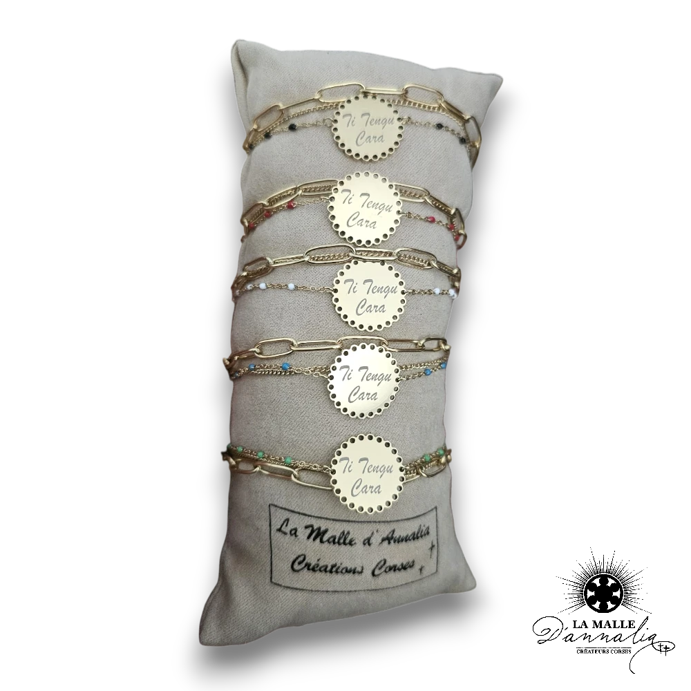 bracelet tengu cara couleur acier inoxydable lamalledannalia