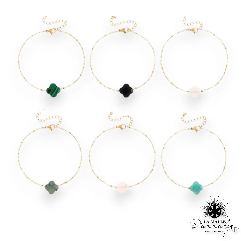 bracelet trefle acier inoxydable lamalledannalia
