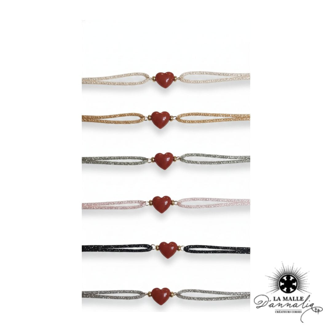 Bracelet Cœur en corail