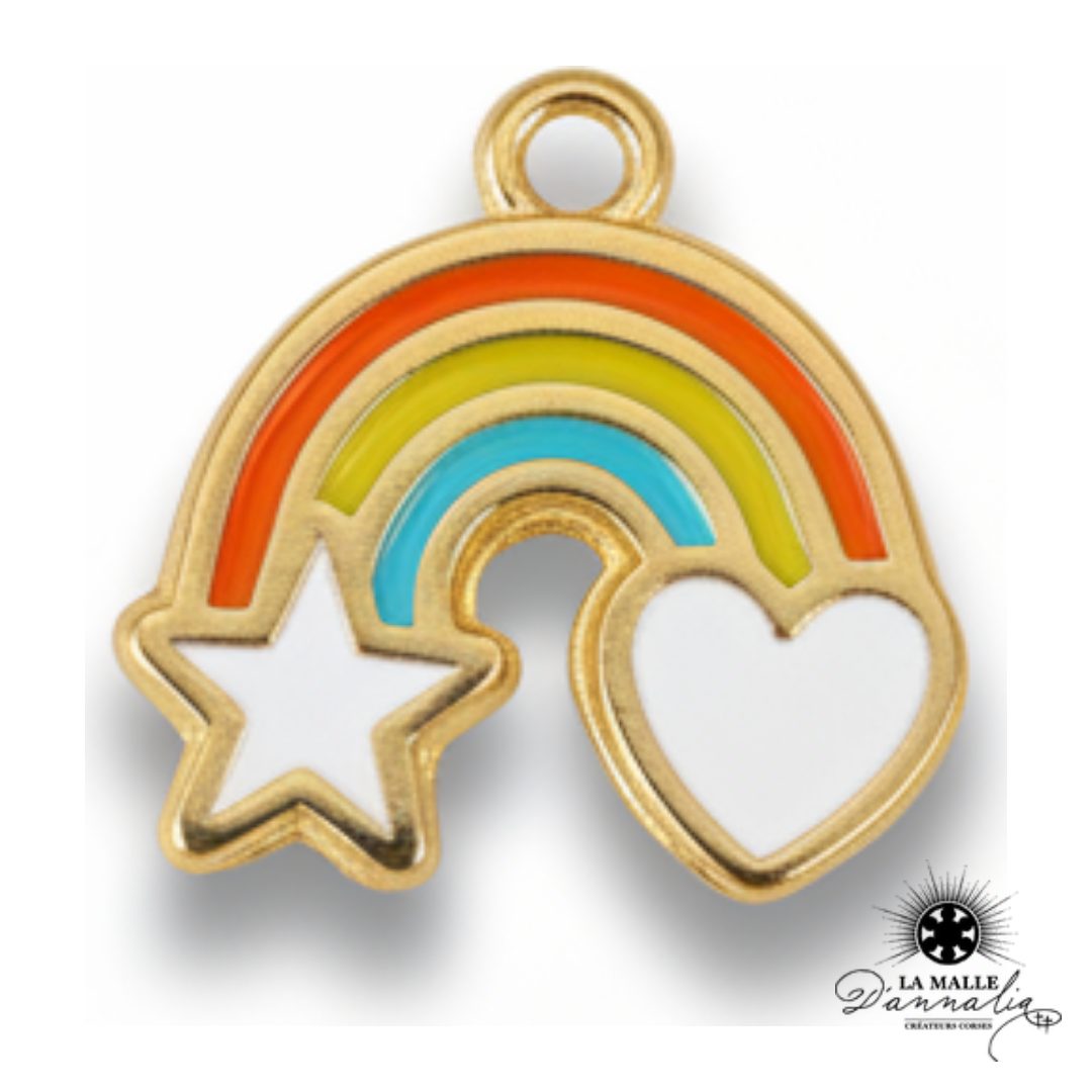 breloque arc-en-ciel émaillée étoile cœur colorée charm joyeux acier inoxydable La Malle d'Annalia