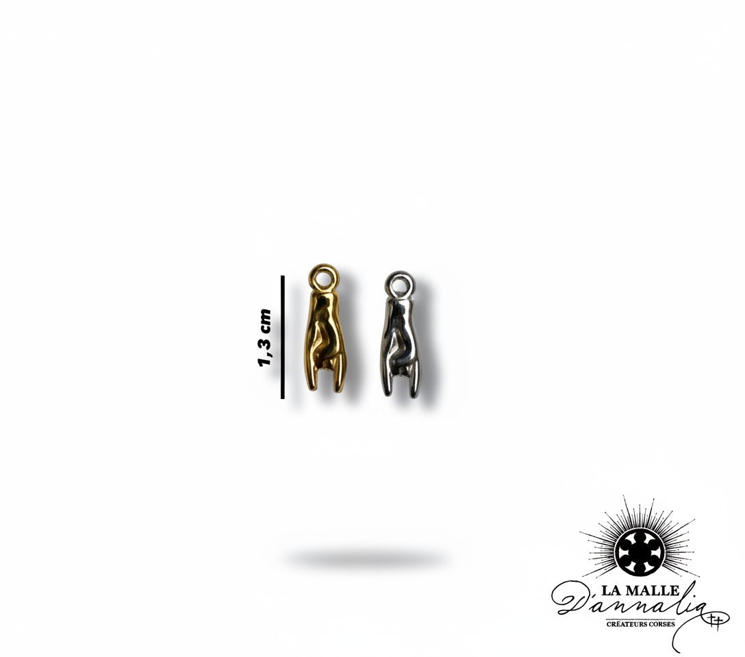pendentifs main de protection or et argent 1,3 cm lamalledannalia