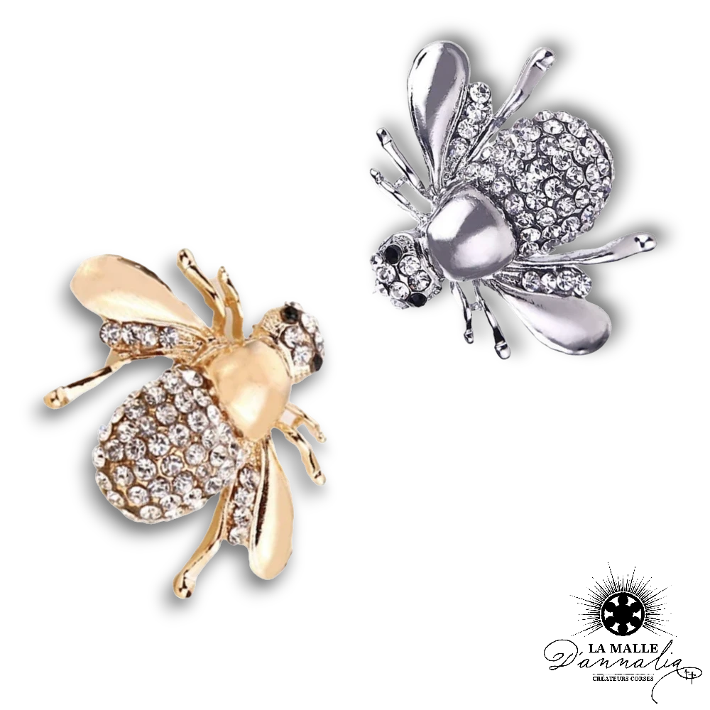 broche bijou abeille dore argent lamalledannalia