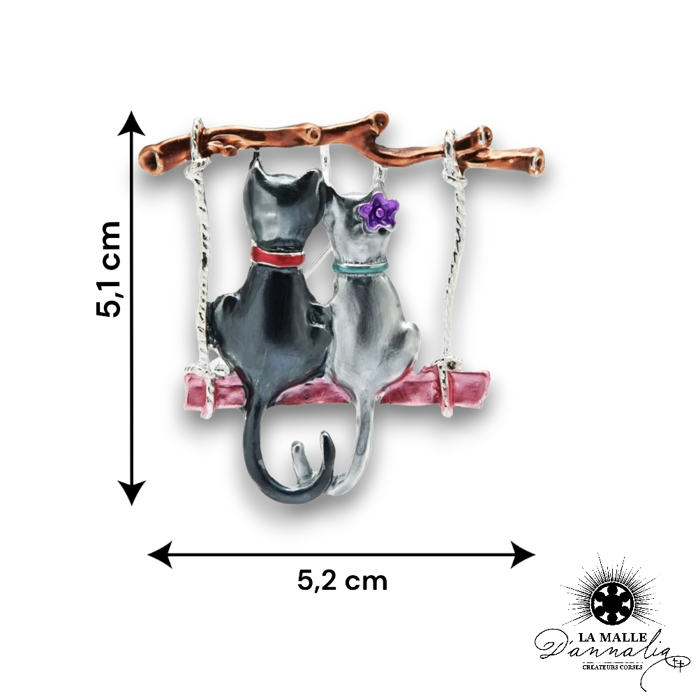 broche bijoux chat rose lamalledannalia