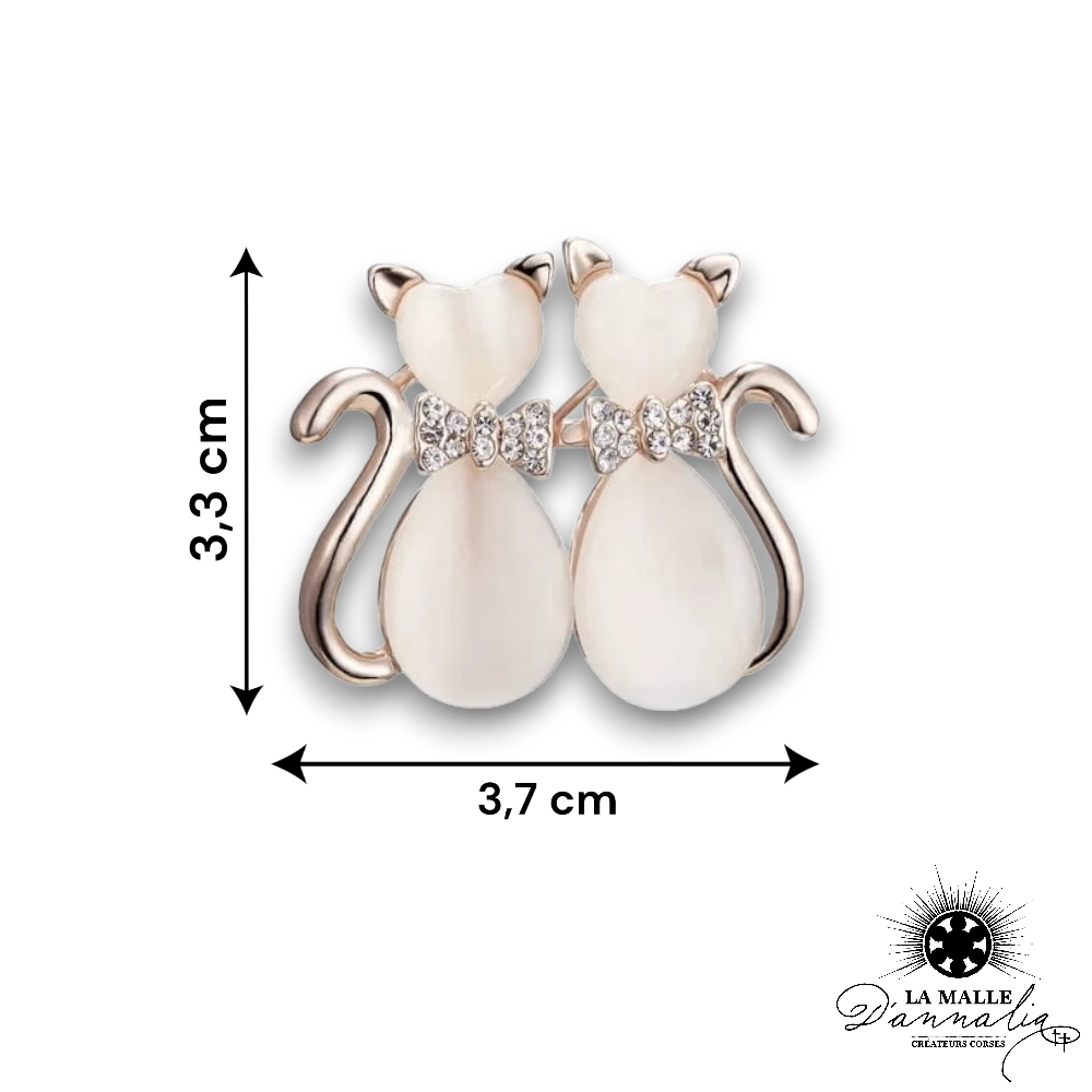 broche bijou chat strass lamalledannalia