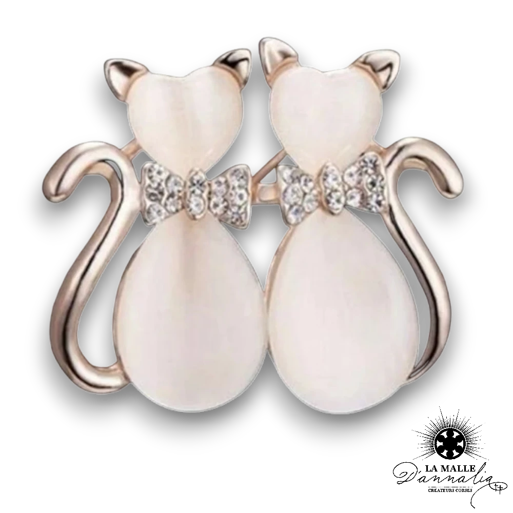 broche bijou chat strass mesure lamalledannalia