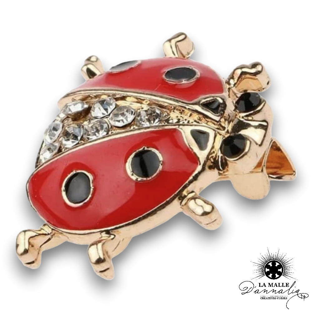 broche bijou coccinelle dore lamalledannalia