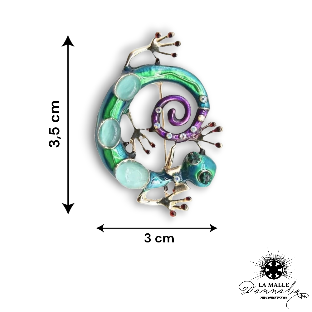 broche bijou lezard gecko mesure lamalledannalia