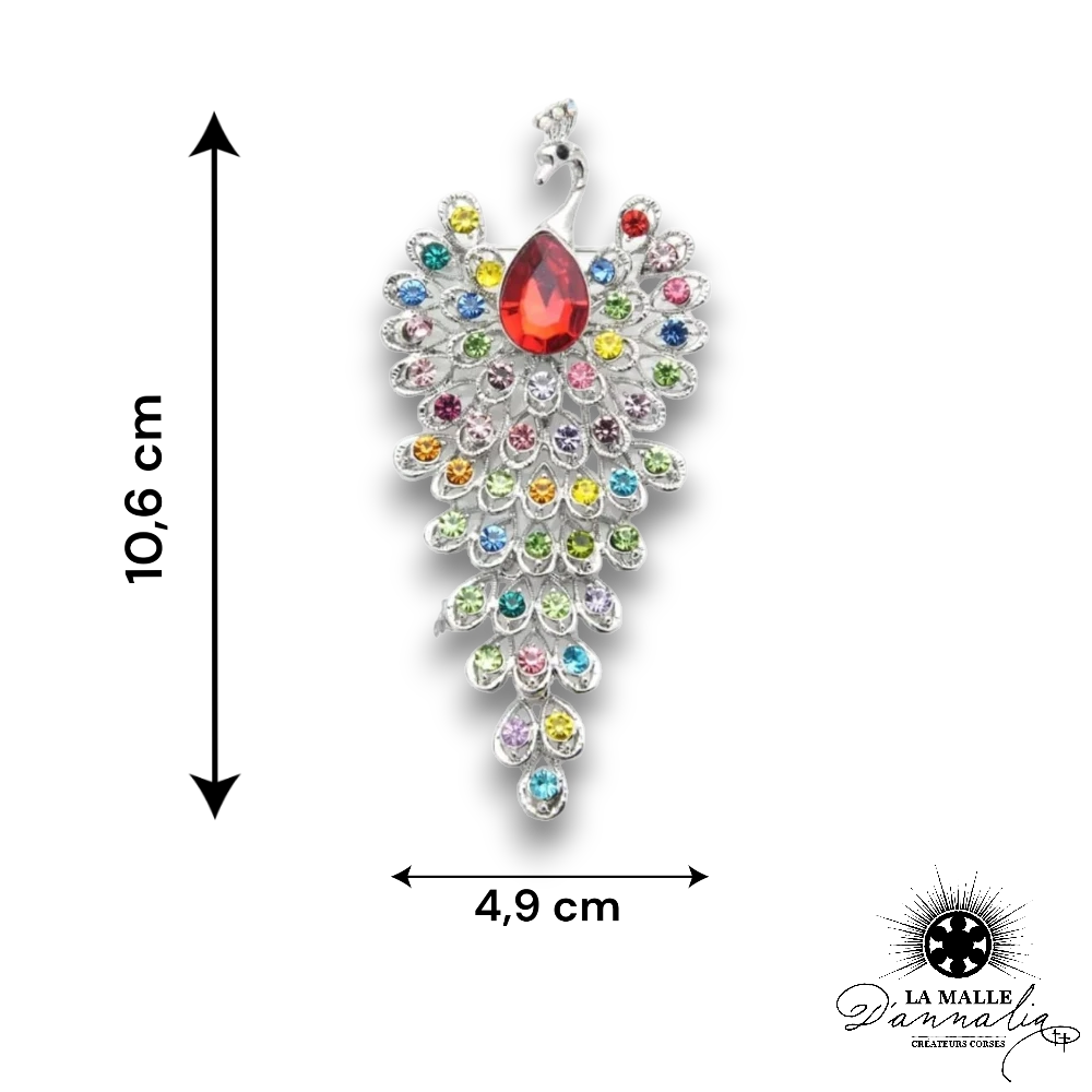 broche bijou paon mesure lamalledannalia