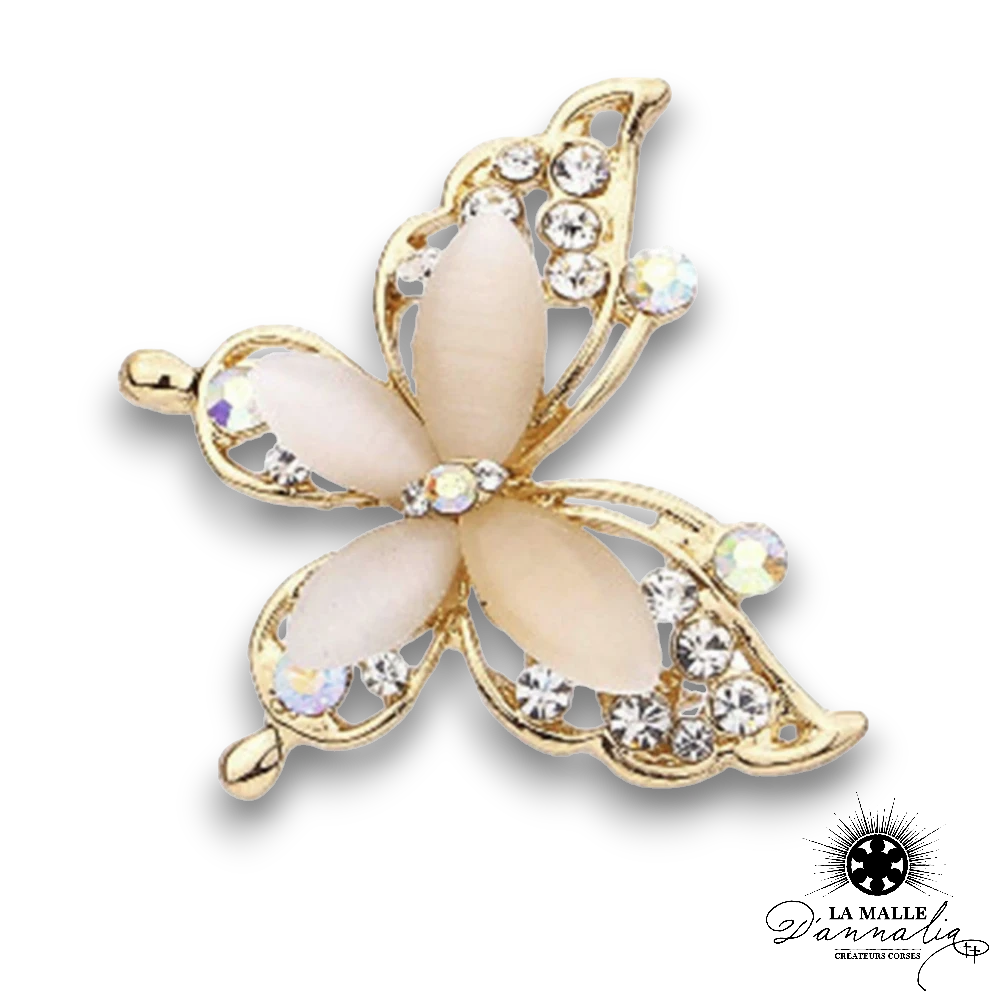 broche bijoux papillon dore lamalledannalia