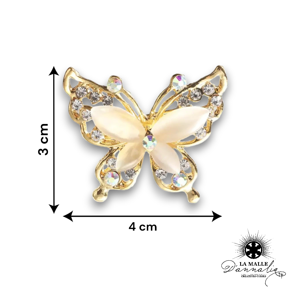 broche bijou papillon dore lamalledannalia