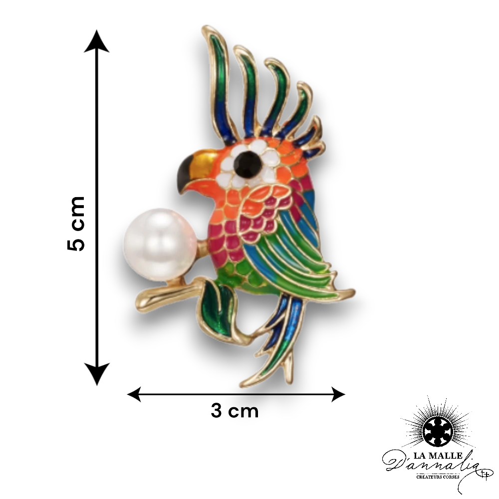 broche bijoux perroquet lamalledannalia