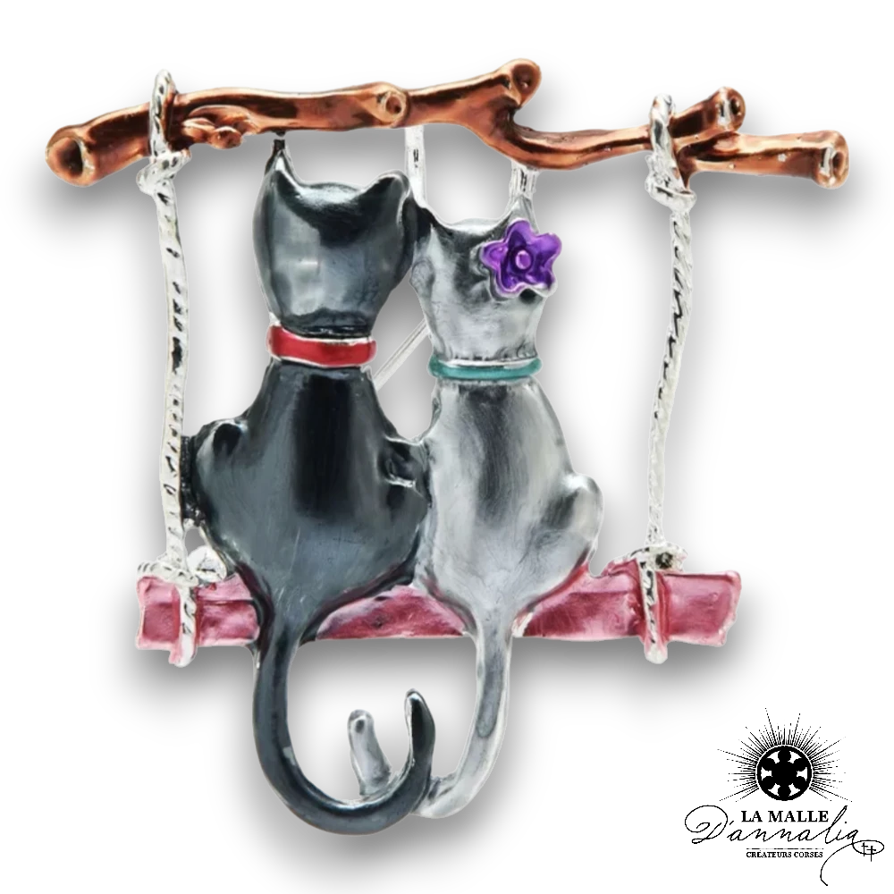 broche-bijoux chat rose strass lamalledannalia