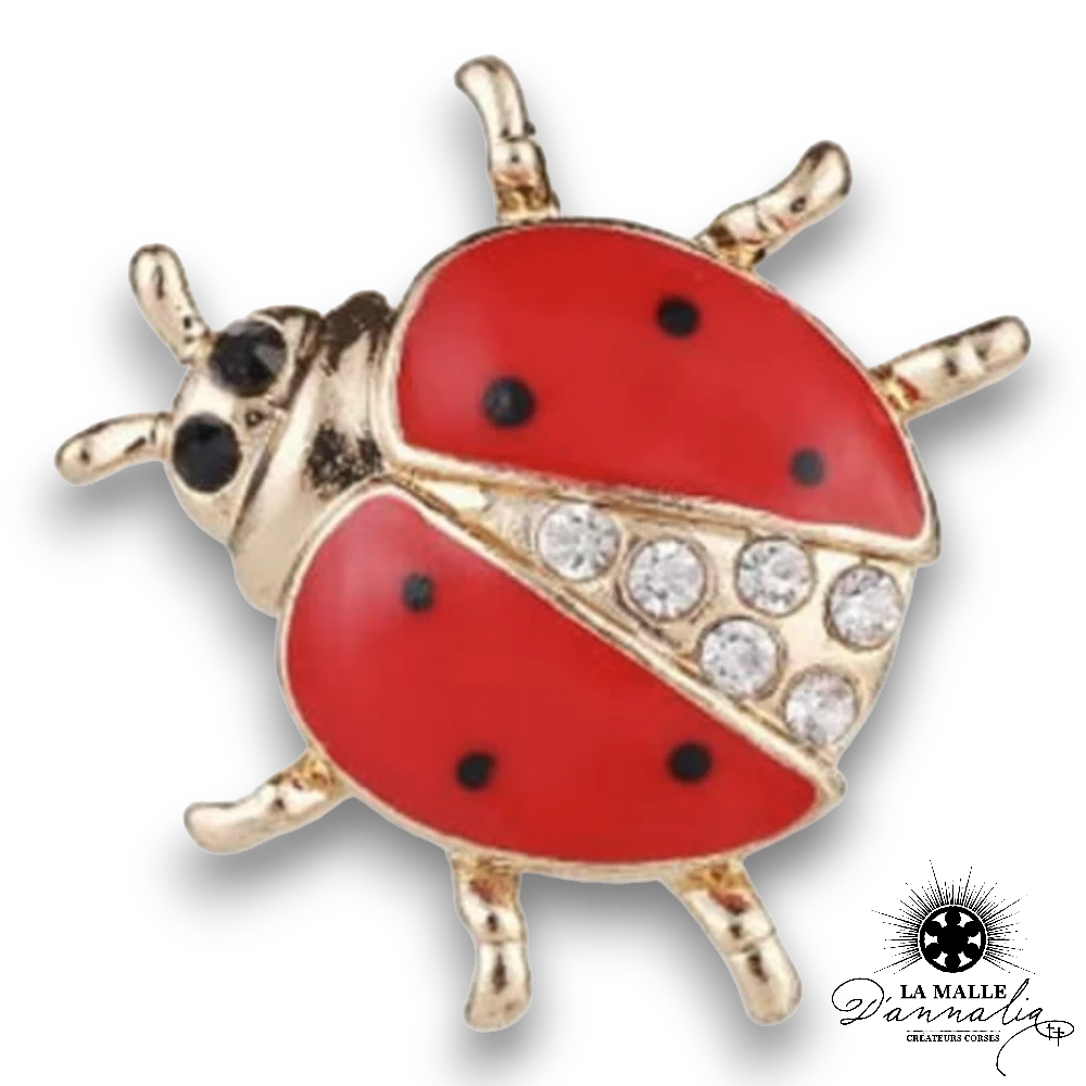 broche bijou coccinelle dore lamalledannalia