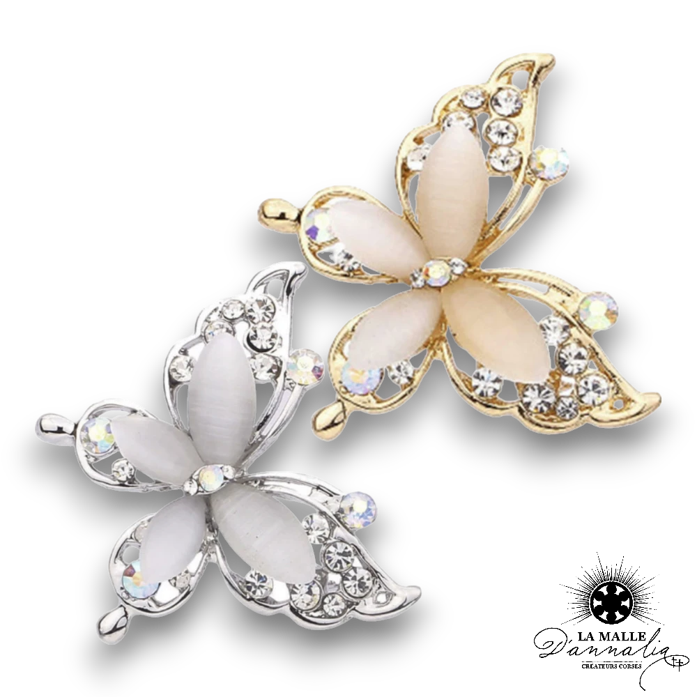 broche bijoux papillon dore lamalledannalia