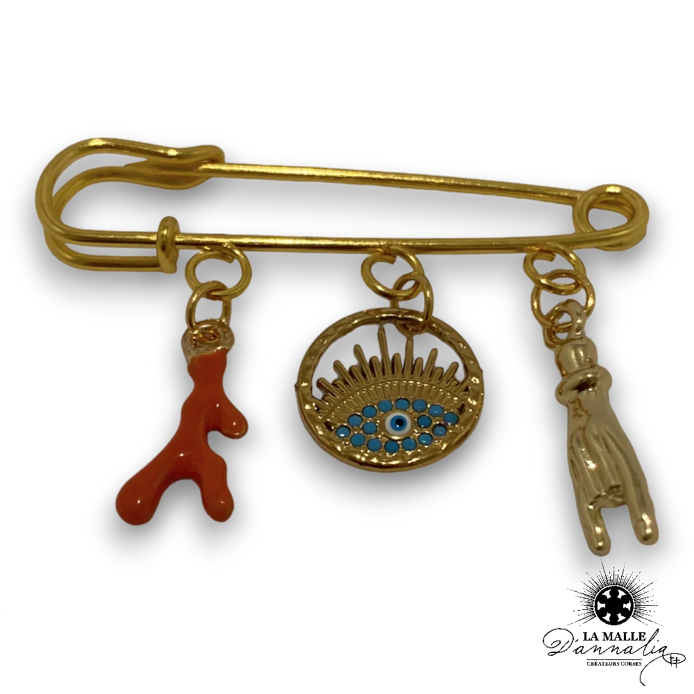 broche porte bonheur oeil main lamalledannalia