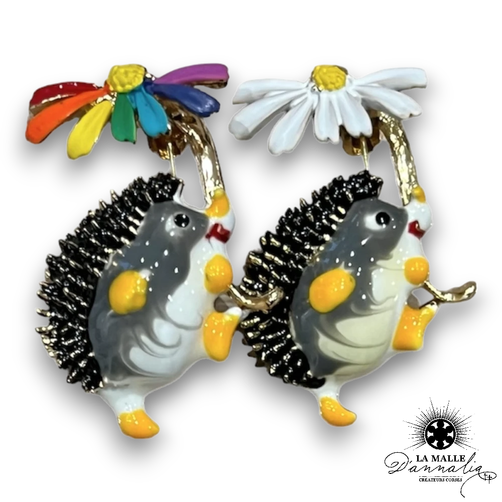 broche bijou herisson couleur lamalledannalia