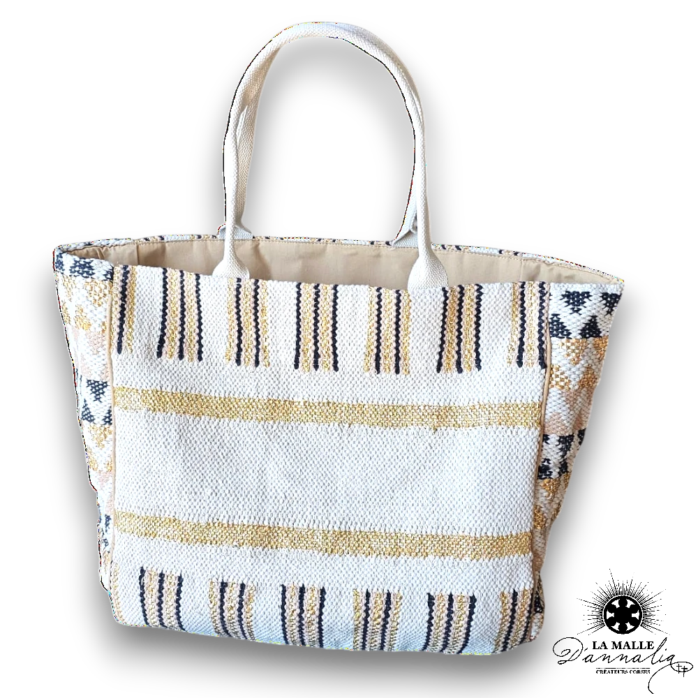 sac en toile noir oeil dore lamalledannalia