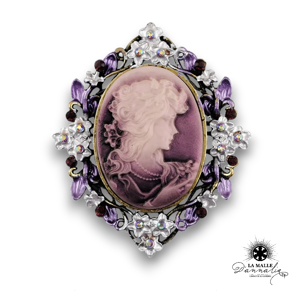 came violet strass fleur lamalledannalia