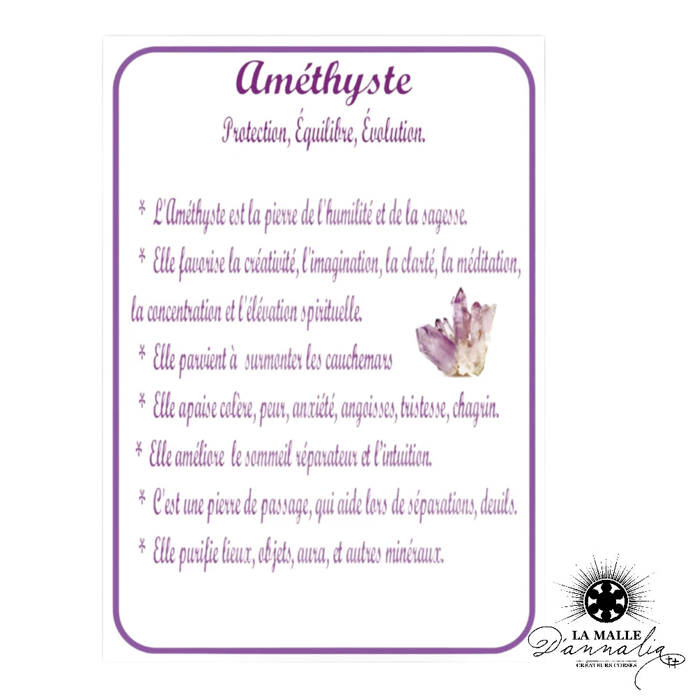 Bracelet Chips Améthyste : Puissance et Protection sur Fil Rouge Made in corsica