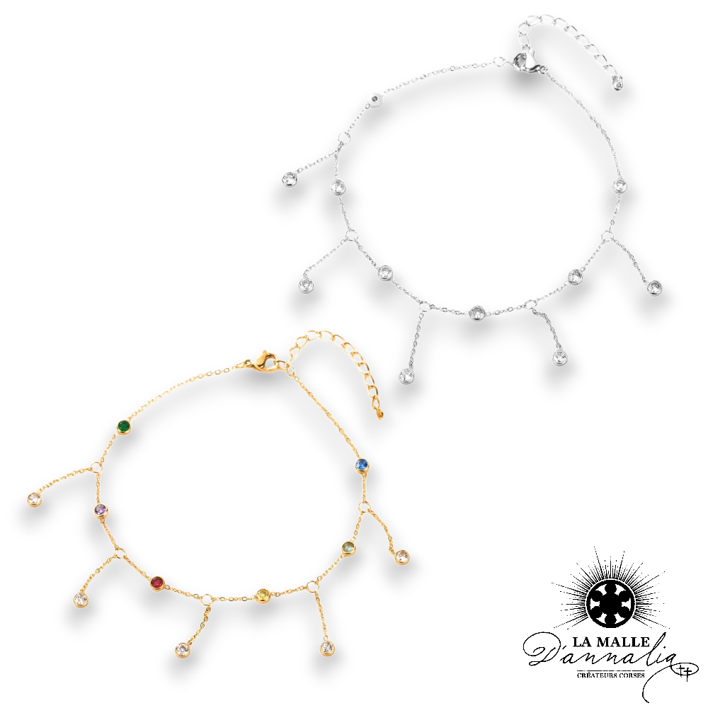 chaine de cheville strass lamalledannalia