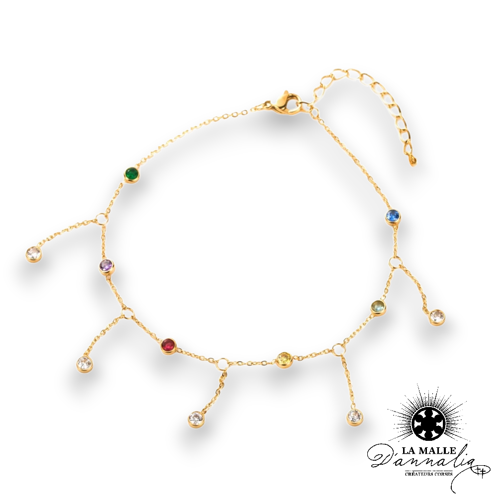 chaine de cheville strass lamalledannalia