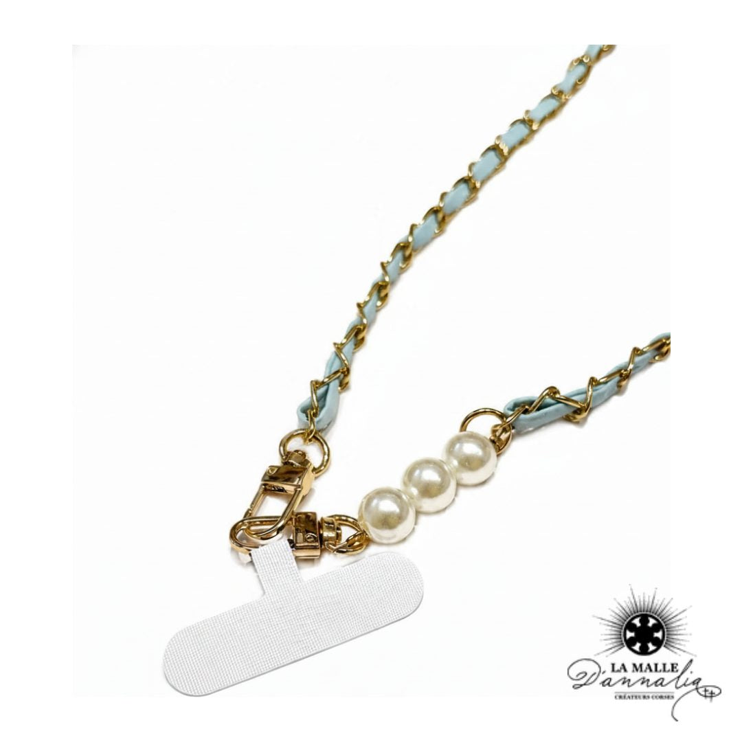 Chaîne à Perles pour Téléphone — Accessoire Bohème Chic Bastia